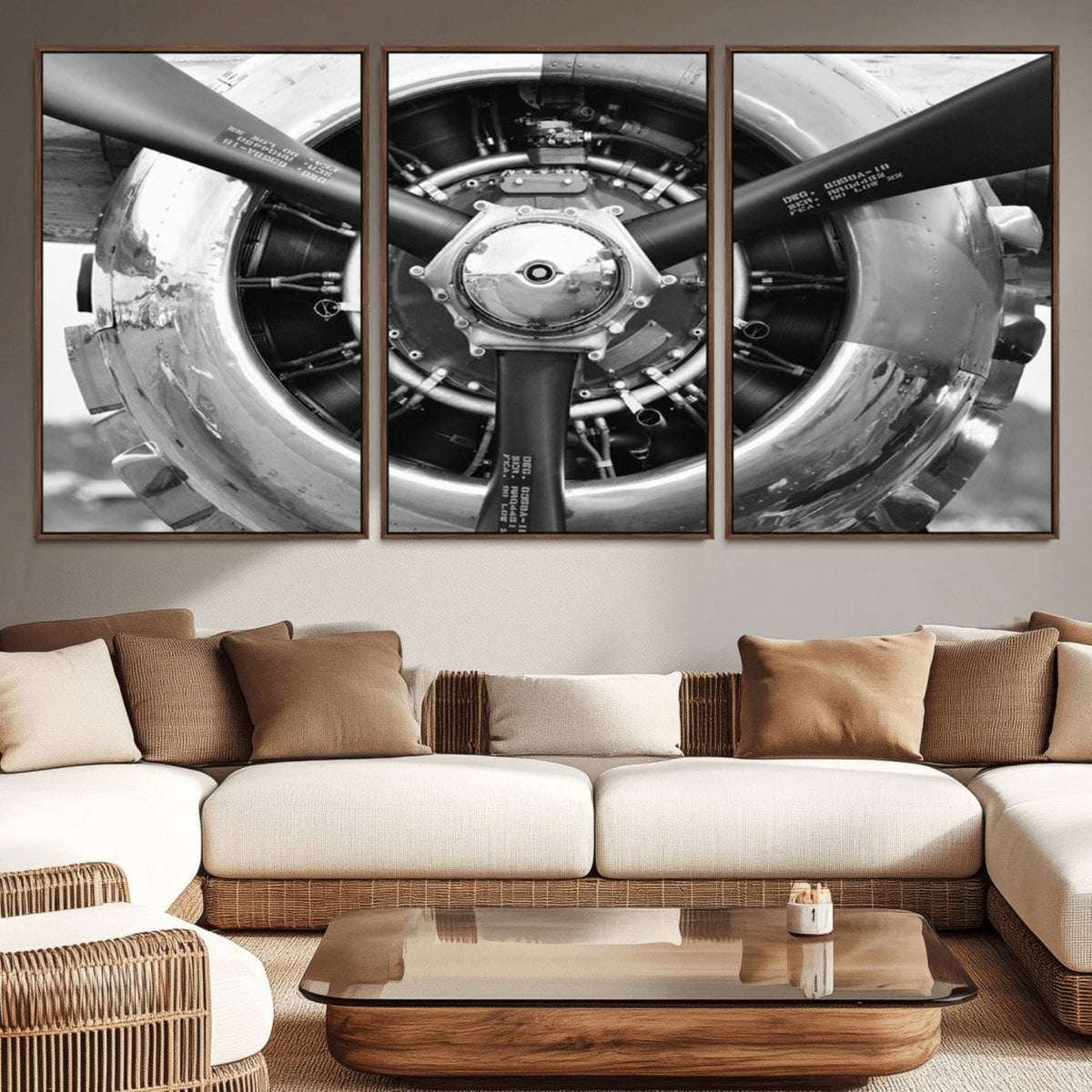 Vintage Airplane Wall Art Canvas Print