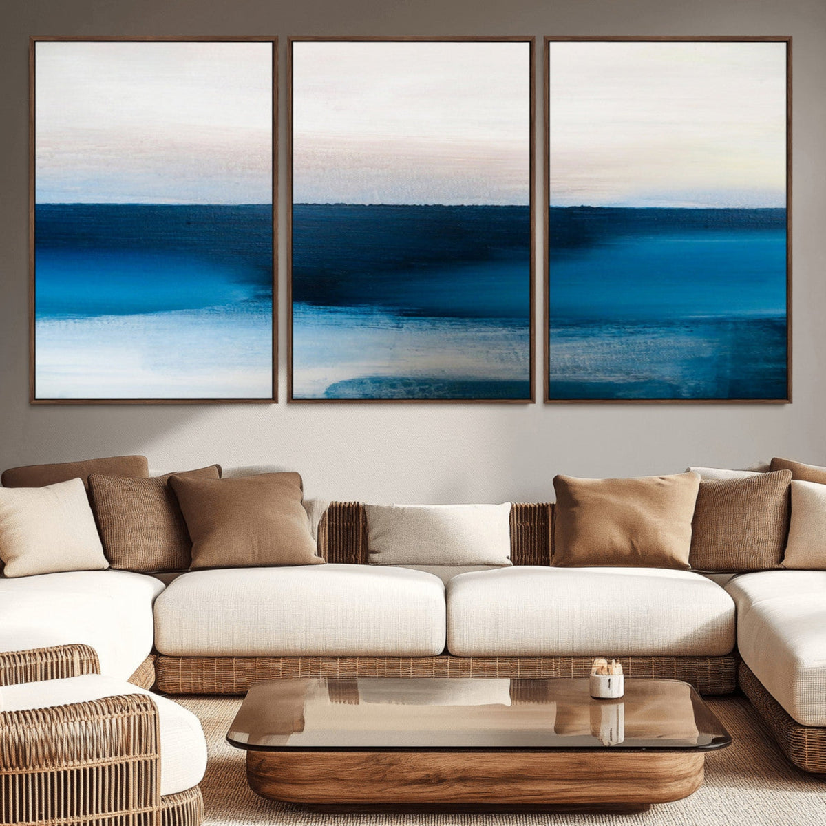 Dark Blue Abstract Wall Art Canvas Print