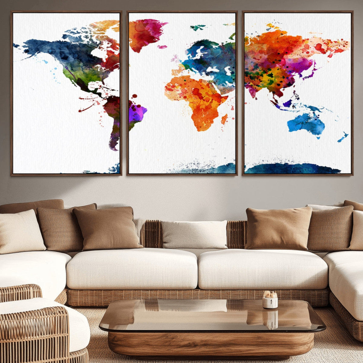 World Map Canvas Print – Detailed Map of the World Wall Art