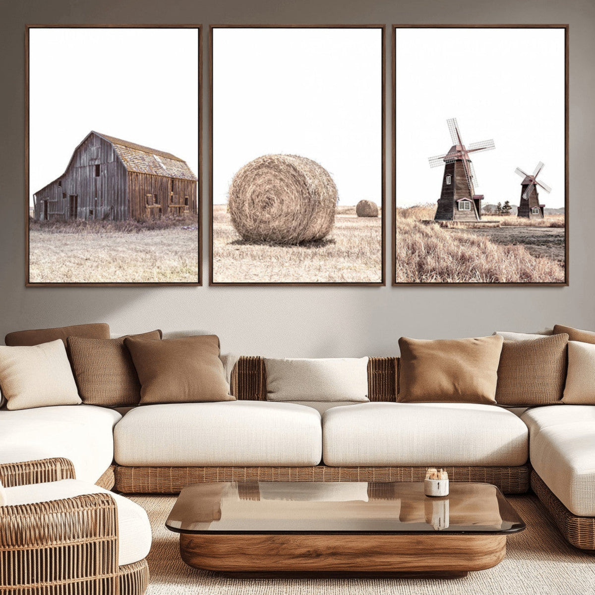 Farm Prints Set, Set of 3 Farmhouse Wall Art, Country House