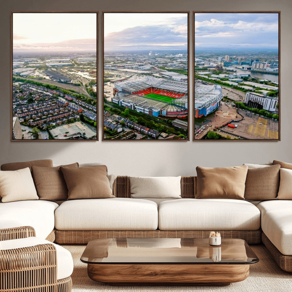 Old Trafford Manchester United Stadium Wall Art Canvas Print