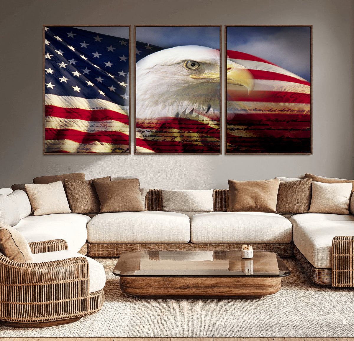 American Flag Eagle Symbol Wall Art, American Flag Eagle