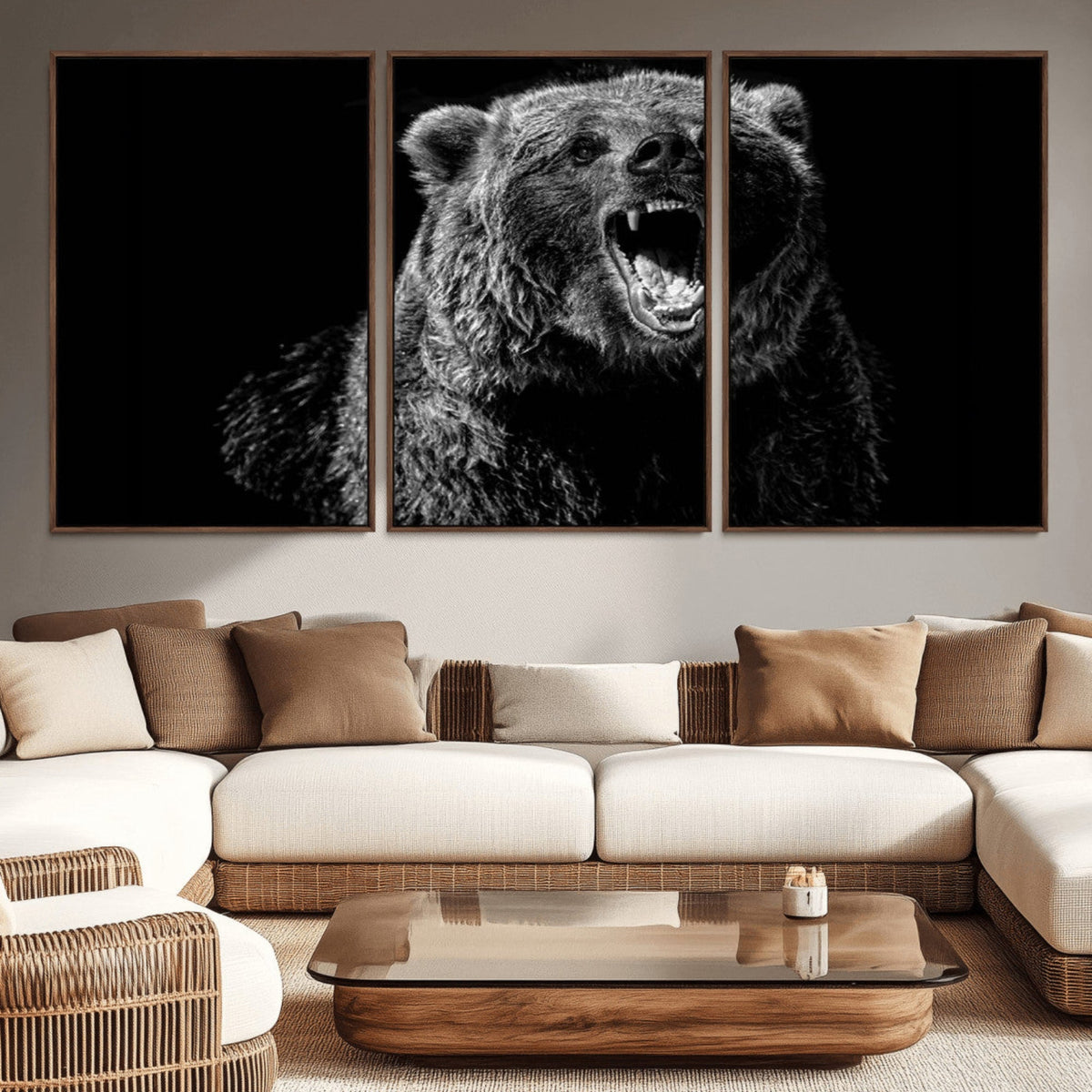 Bear Canvas Print | Wildlife Wall Art for Cabin Decor |