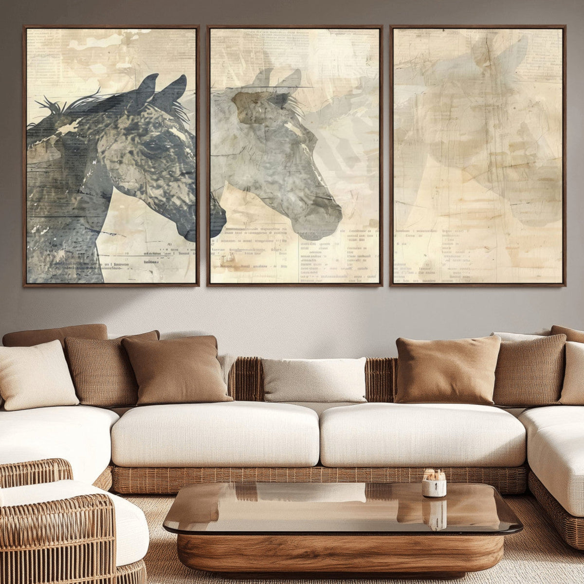 Abstract Horse Canvas Print | Modern Farmhouse Wall Art |