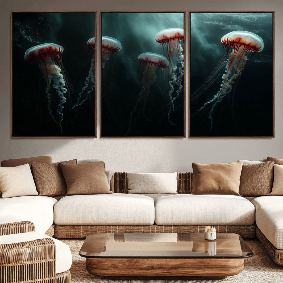 Abstract Jellyfish Wall Art Canvas Print