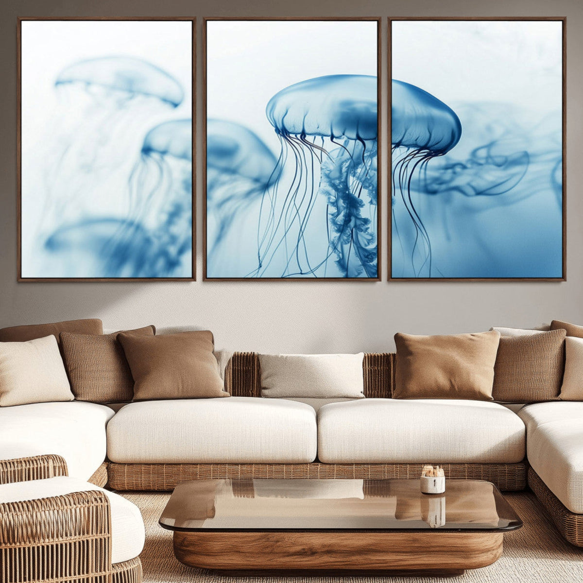 Blue Jellyfish Wall Art Canvas Print
