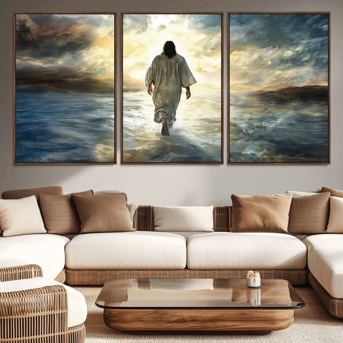 Jesus Walking on Water Wall Art | Canvas Print | Ready to
