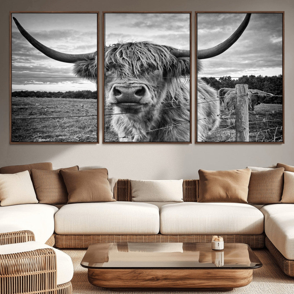 Scottish Highland Cow Wall Art Canvas Print | Ready to Hang