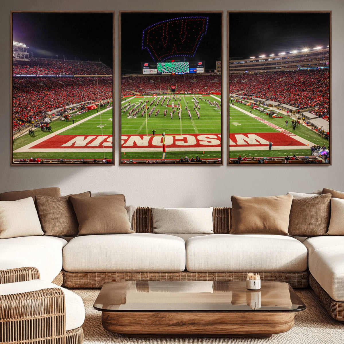 Wisconsin Badgers Football Team Print Canvas- Madison Camp