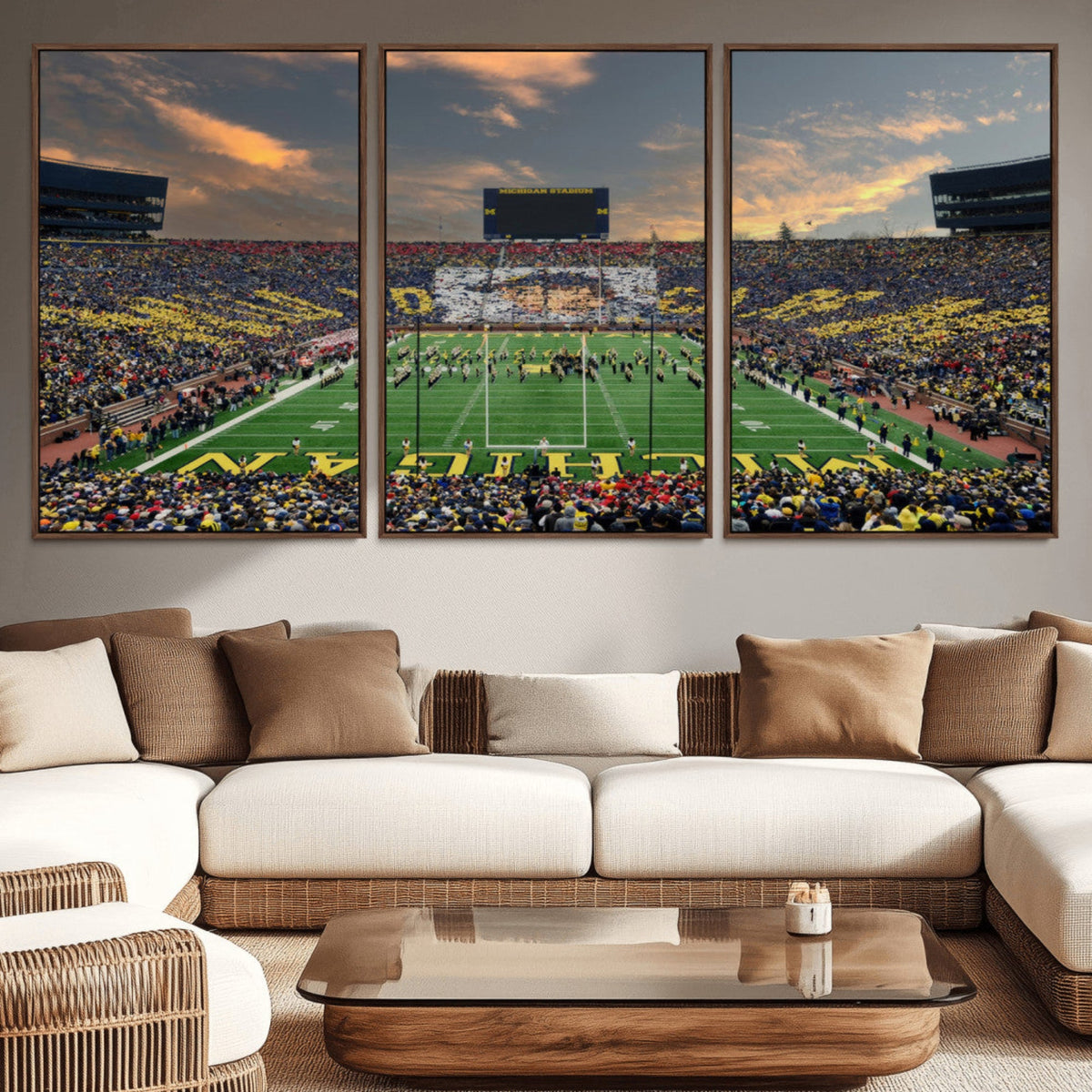 University of Michigan Wolverines Print Canvas, Football