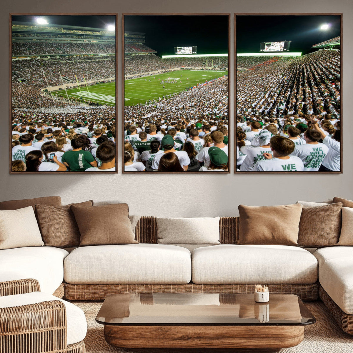 Michigan State Spartans Football Canvas Print - East Lansing