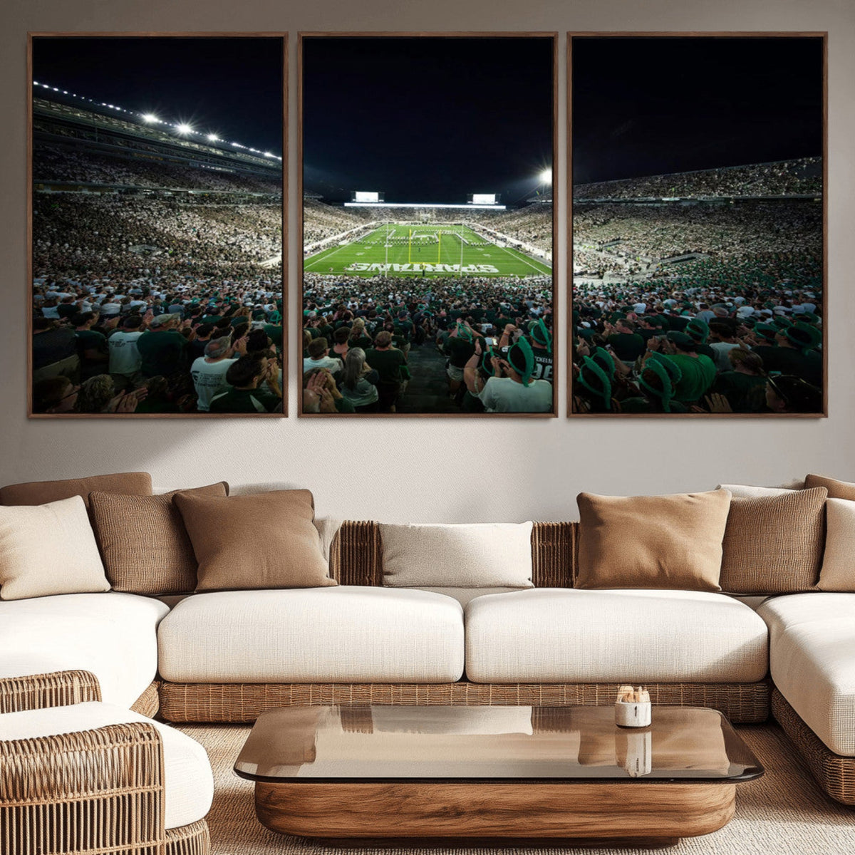 Framed Michigan State Spartans Football Team Print - East