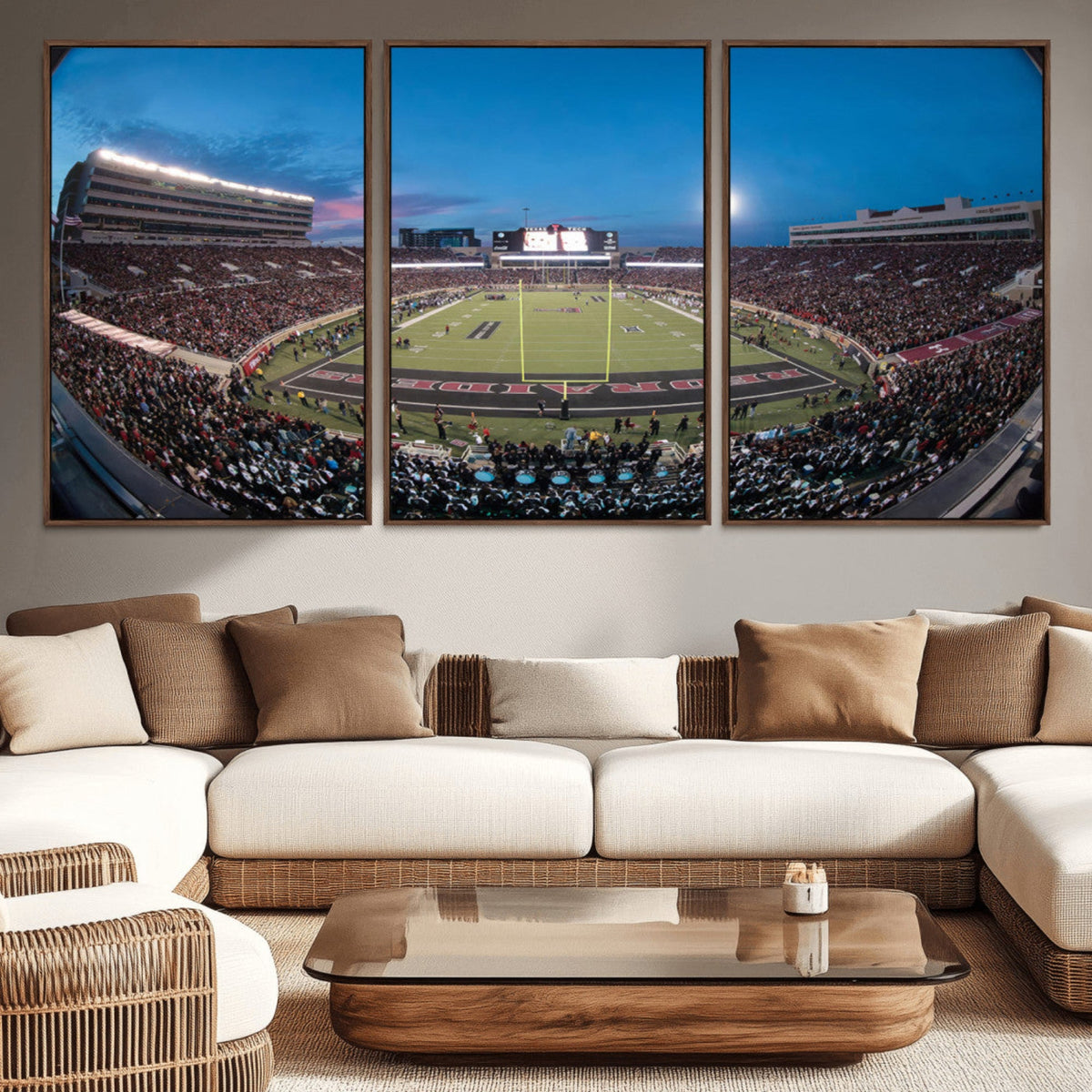 Texas Tech Red Raiders Canvas, Framed Football Team Print -
