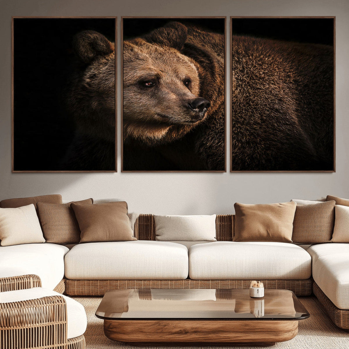 Wild Grizzly 399 Bear Canvas Wall Art Print, Bear Animal