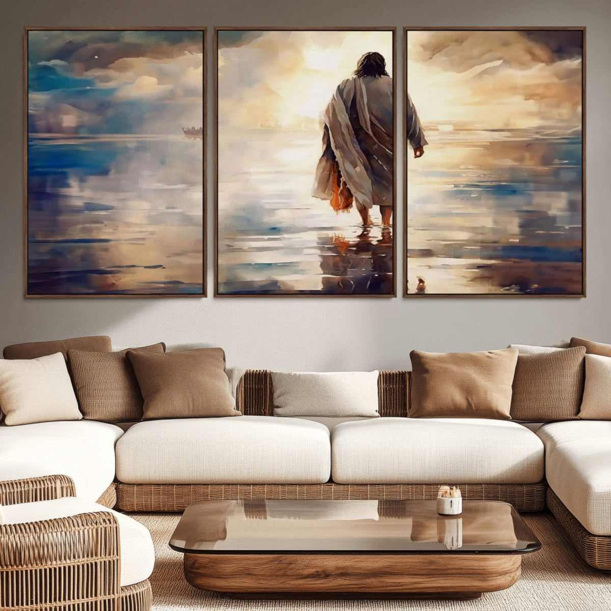 Jesus Walking on Water Wall Art | Ready to Hang Spiritual