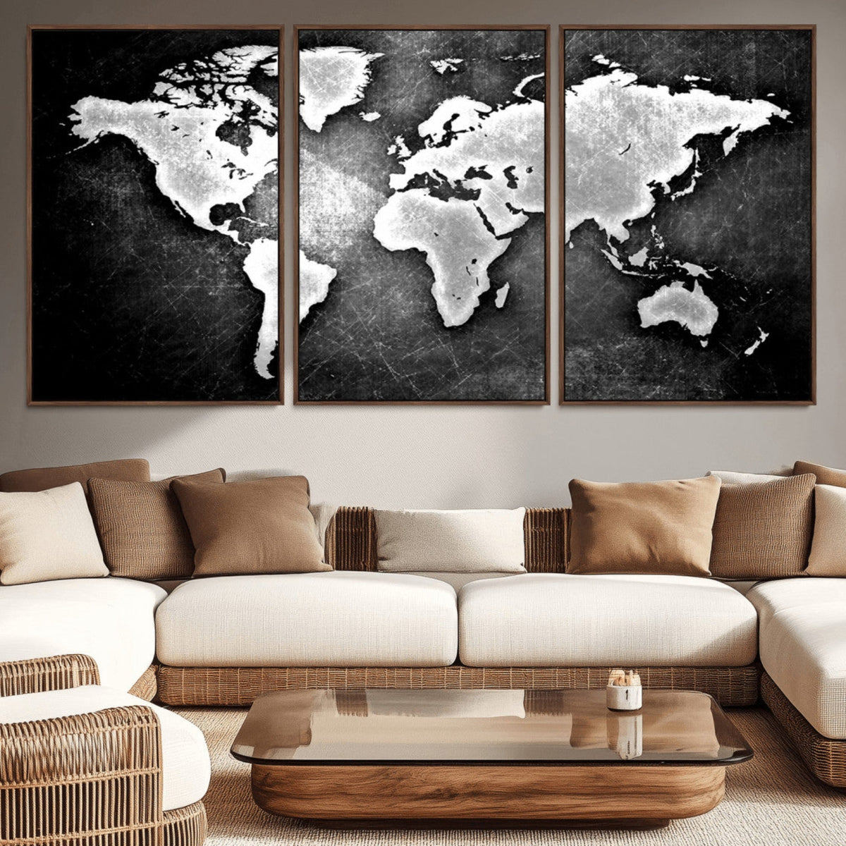 World Map Wall Art Canvas Print – Framed Wall Art for