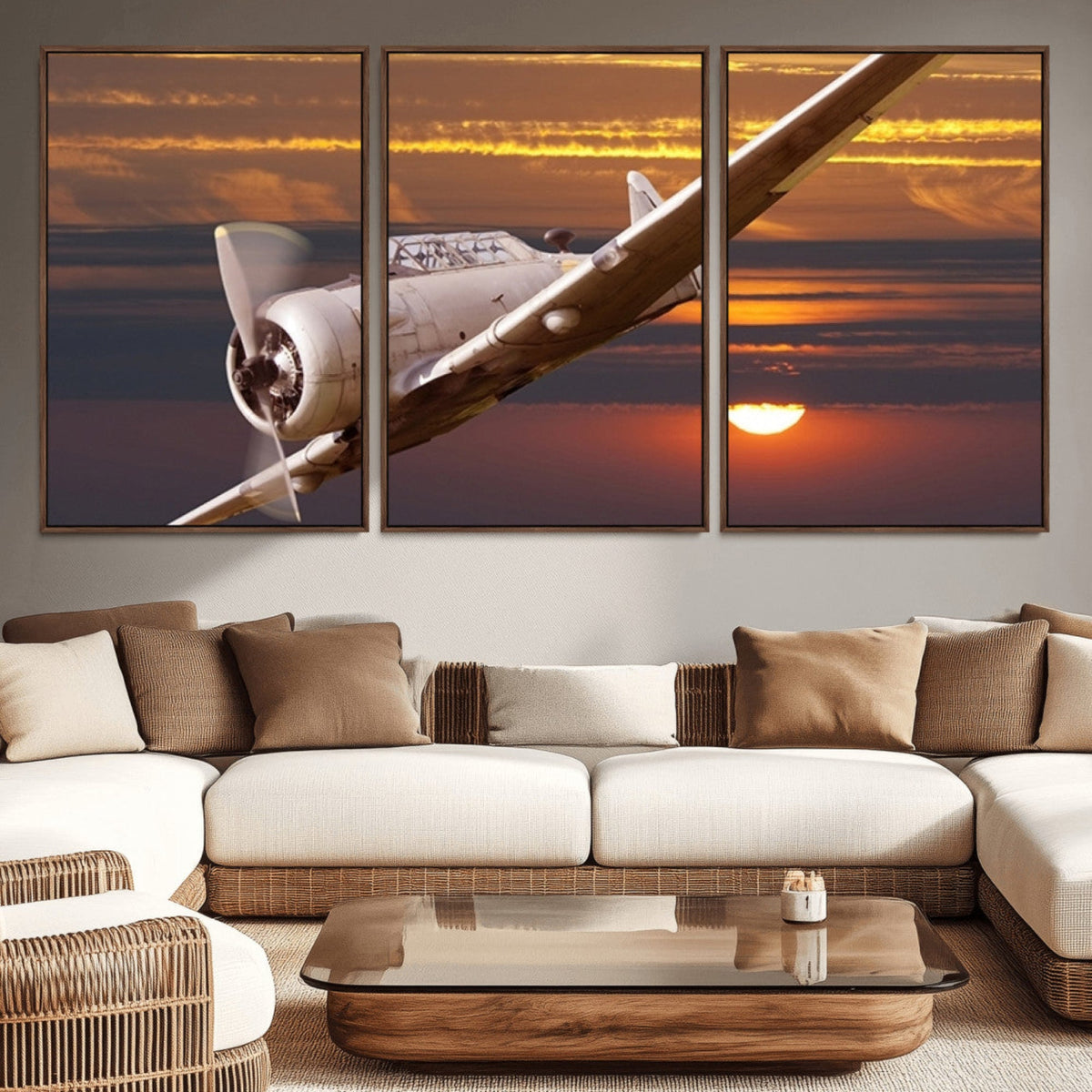 Old War Plane Wall Art Canvas Print