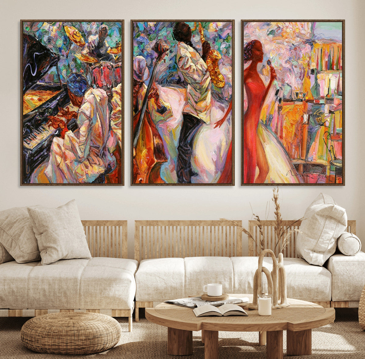Abstract Afro American Jazz Canvas Wall Art | Music-Inspired