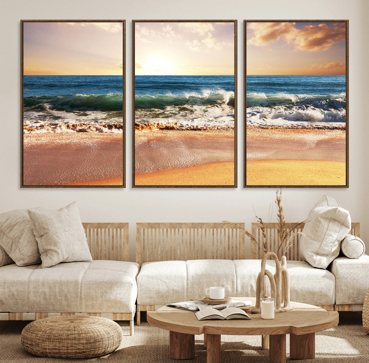 Serene Beach Path Canvas Art, Giclee Canvas Print with