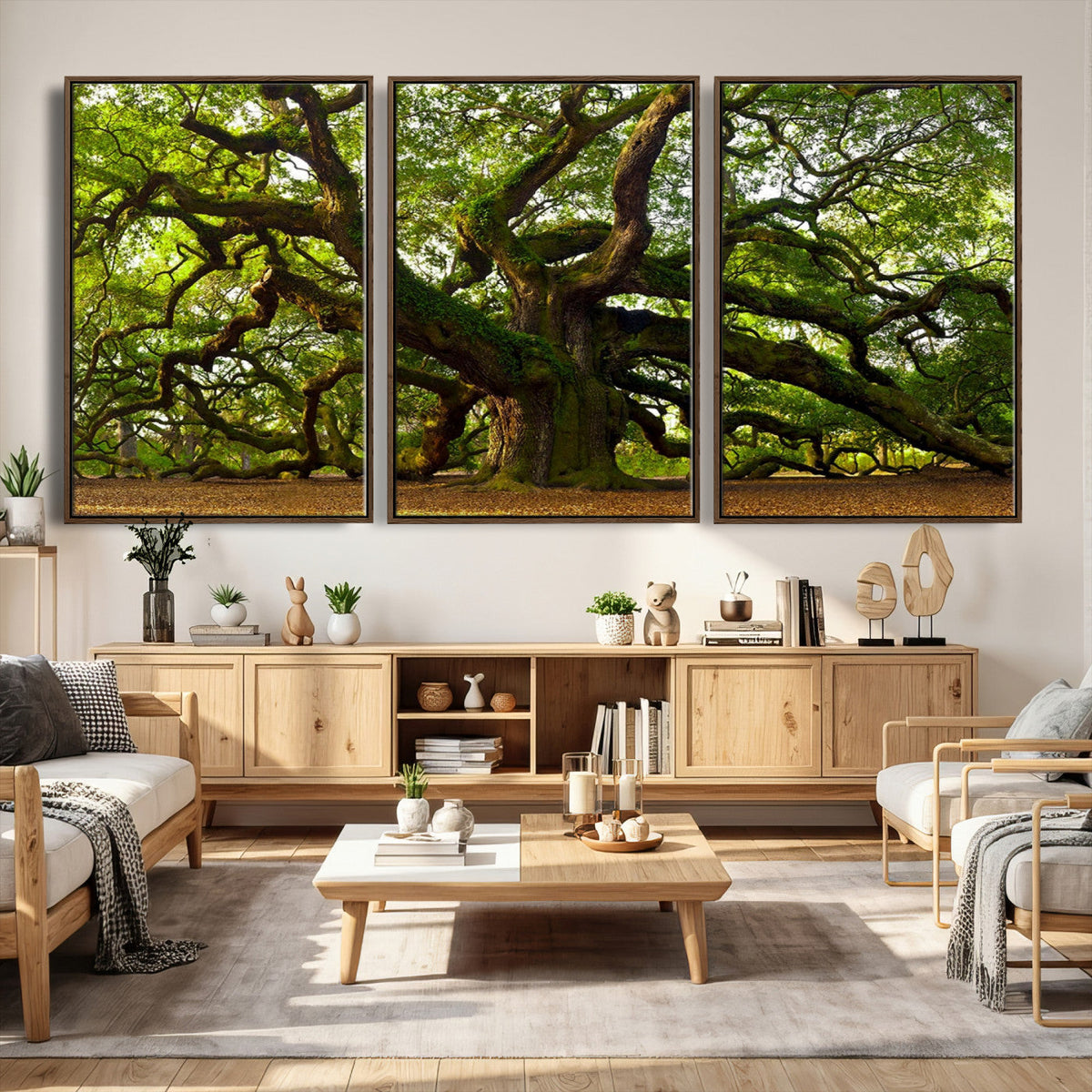 Angel Oak Tree Wall Art Canvas Print | Forest Tree Nature