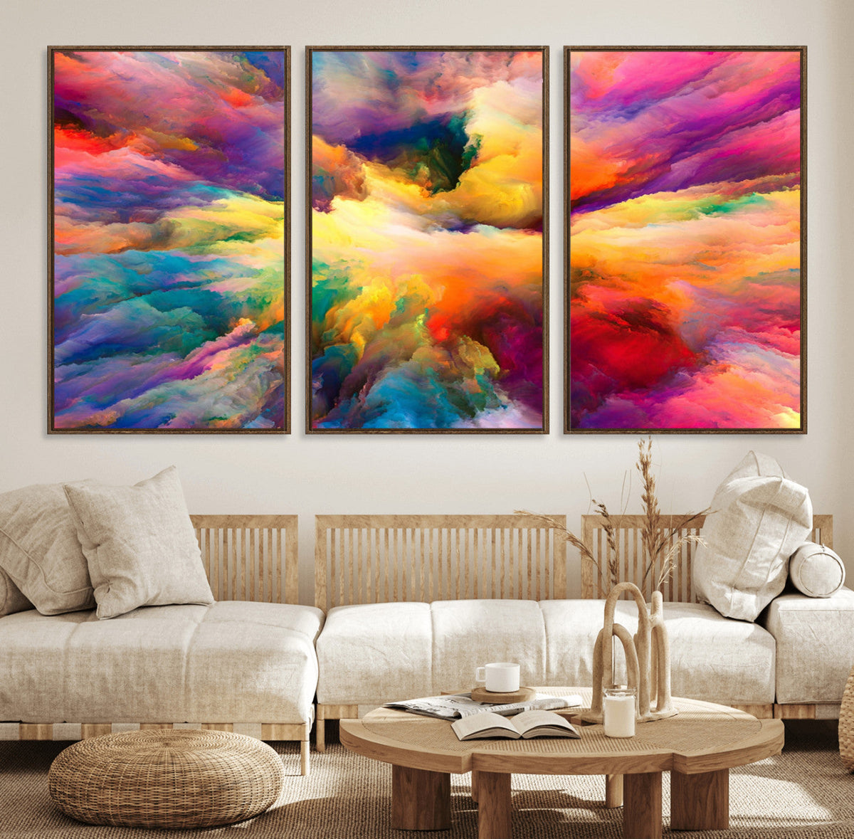 Blazing Vibrant Colors Cloud Wall Art Canvas Print