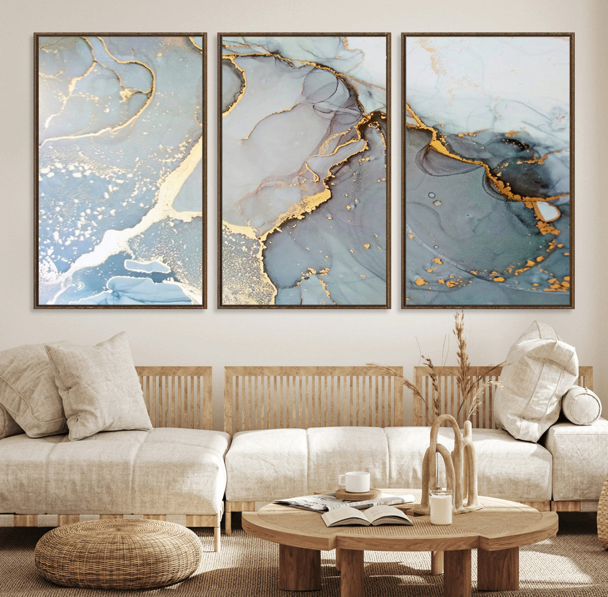 Large Abstract Marble Wall Art Canvas Print for Living Room