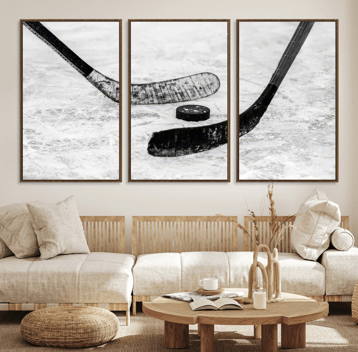Winter Ice Hockey Sport Canvas Wall Art Print - Hockey Wall