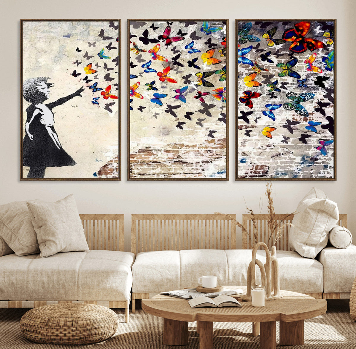 Banksy Graffiti Wall Art Canvas Print: Girl Releasing