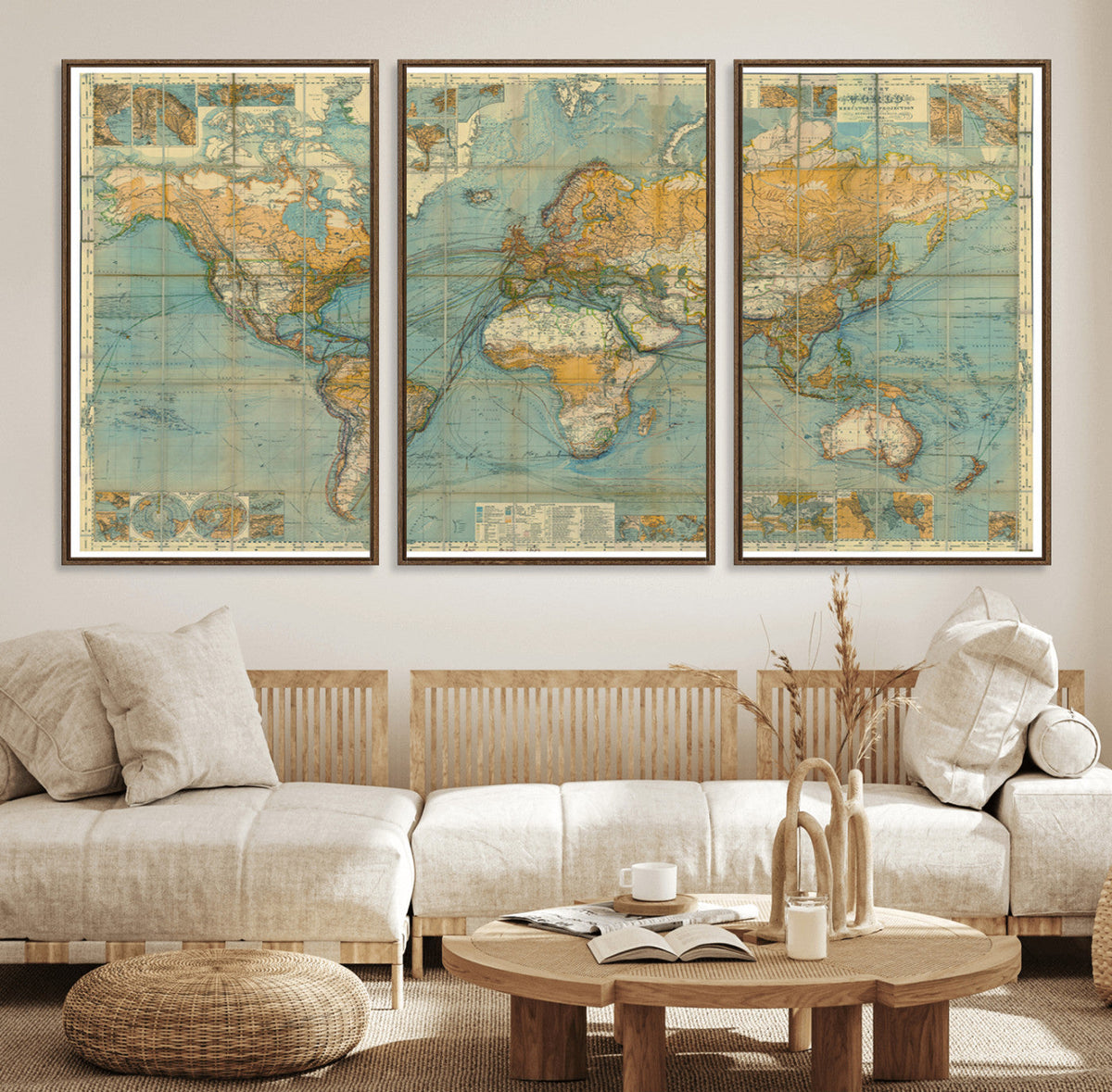 Push Pin World Map Canvas Print – Travel Tracker Wall Art