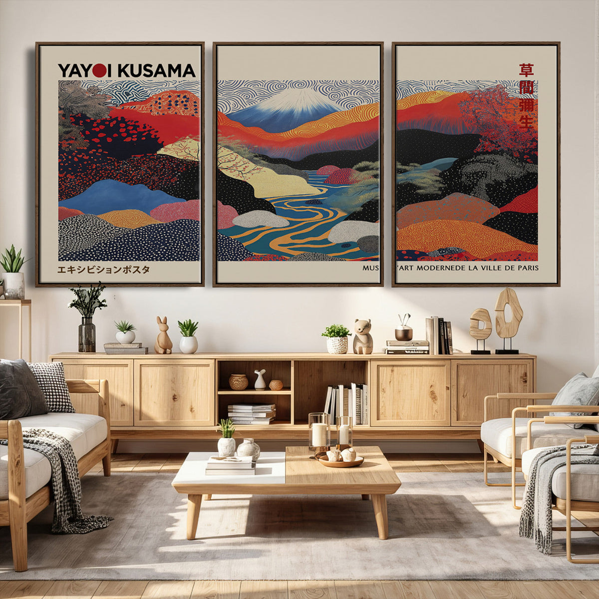 Yayoi Kusama Wall Art – Framed Japanese Abstract Art Print,
