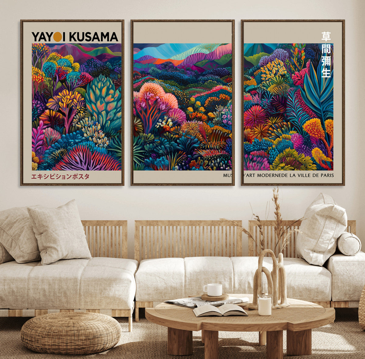 Framed Japanese 1986 Wall Art Print, Yayoi Kusama 1986 Wall