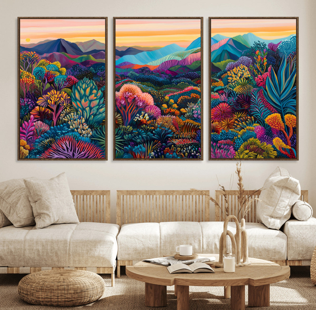 Colorful Abstract Landscape Wall Art Print Canvas - Vibrant