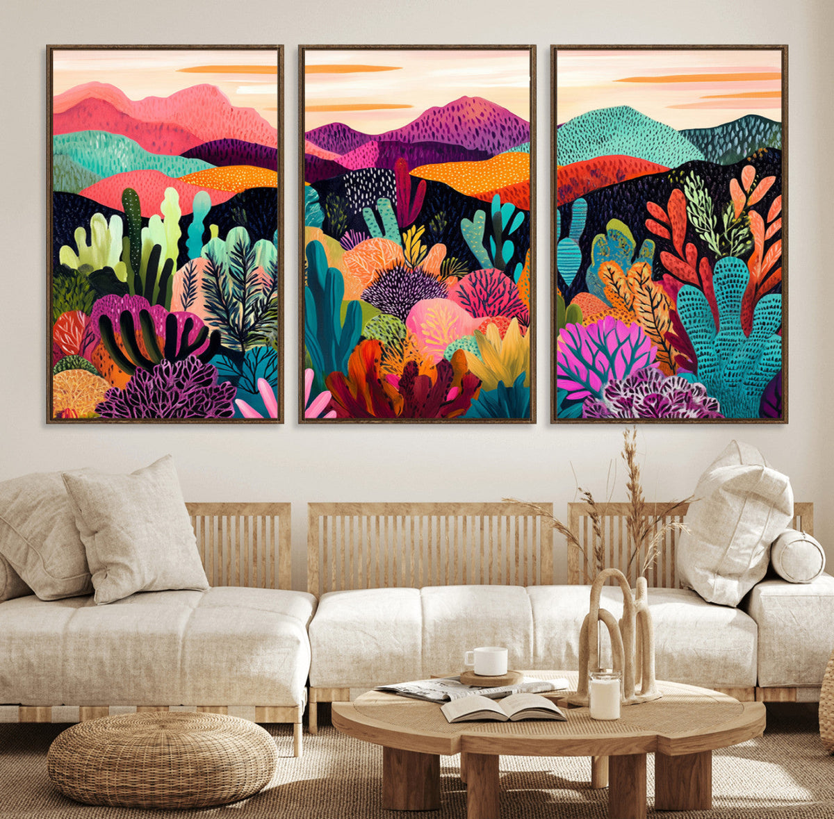 Abstract Kusama Print - Landscape Canvas Wall Art Print -