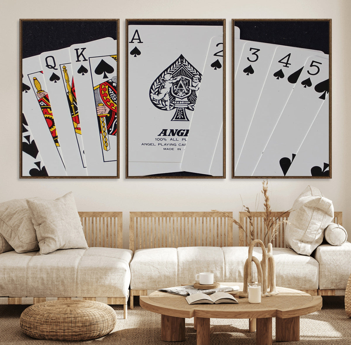 Poker Wall Art - Playing Cards Canvas Wall Art Print - Ace