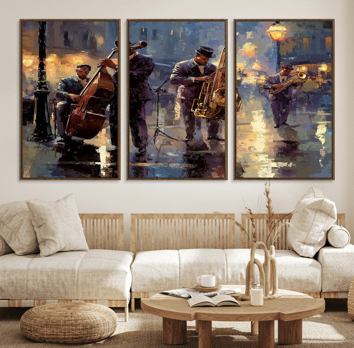Afro Abstract Jazz Music Wall Art Canvas Print – Colorful