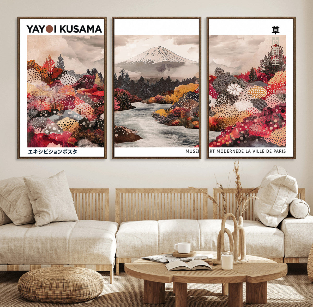 Yayoi Kusama Wall Art Canvas Print – Framed Large Abstract