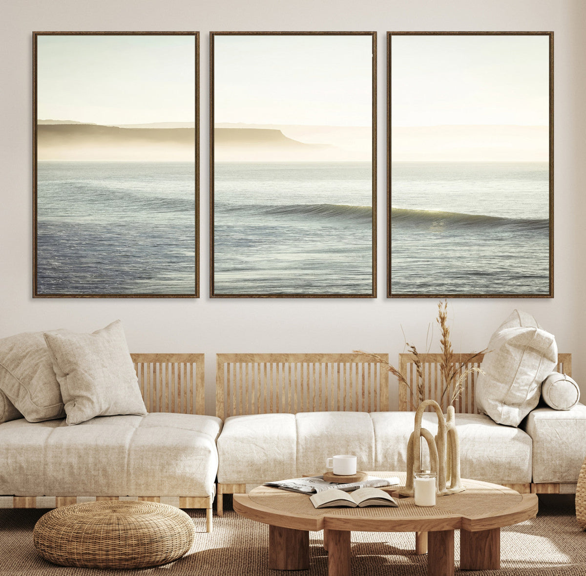 Coastal Cliffs Wall Art Canvas Print – Misty Ocean Seascape