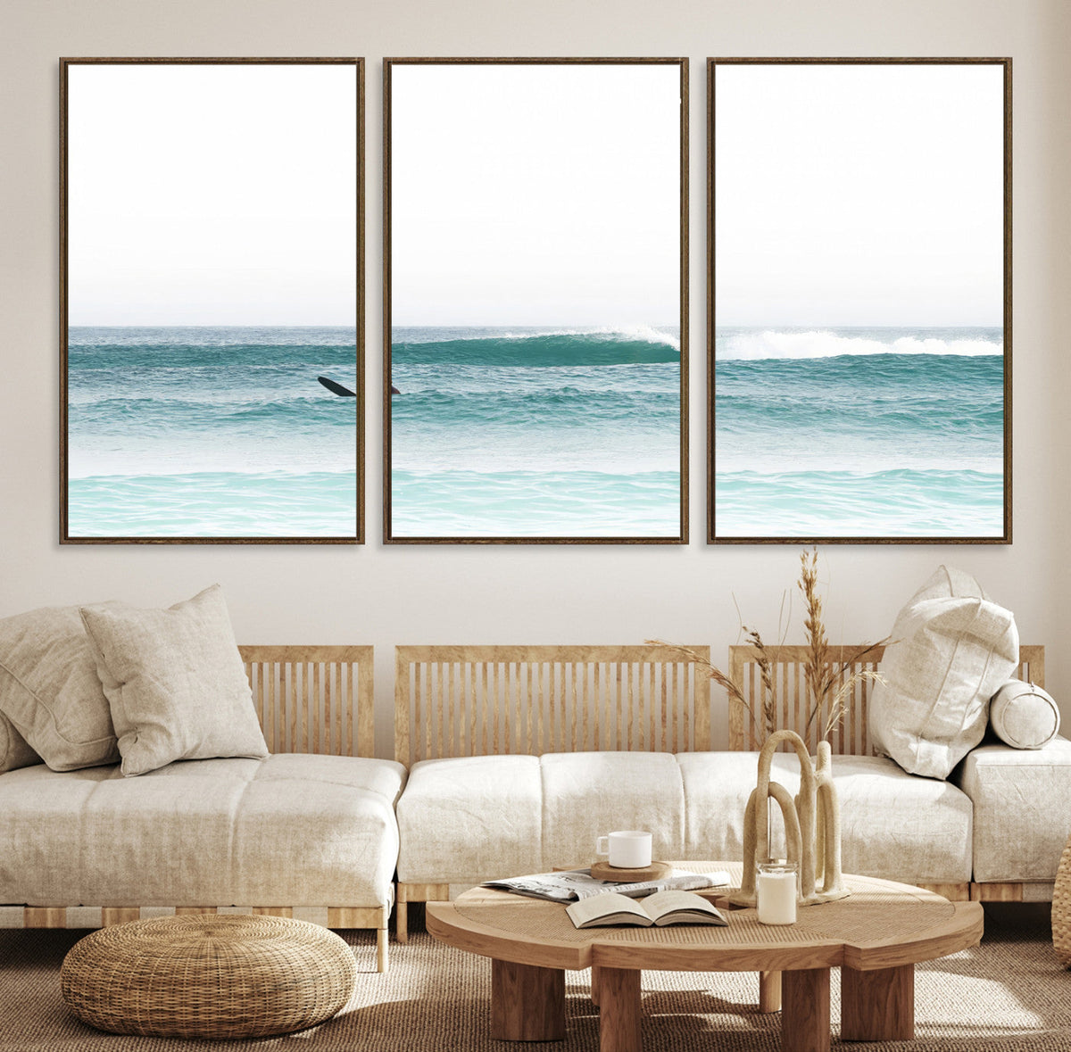 Surfing Wall Art Canvas Print – Framed Ocean Waves