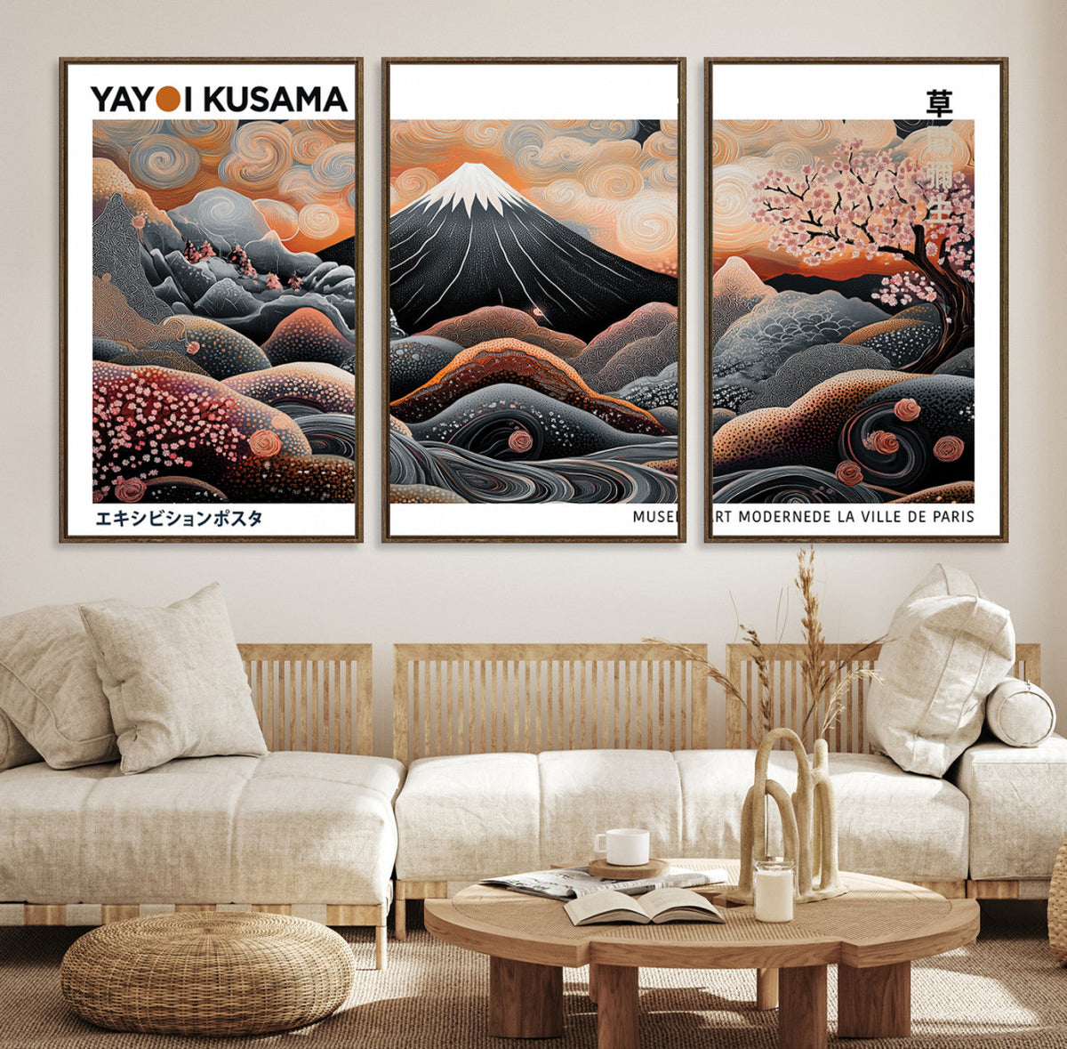 Yayoi Kusama Wall Art Canvas Print – Framed Japanese Dot Art