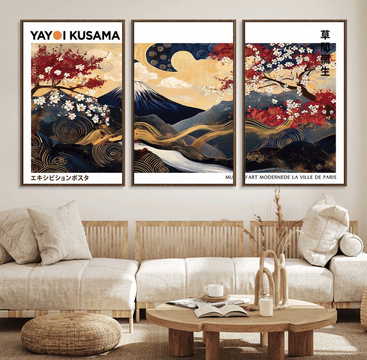 Modern Mount Fuji Wall Art Canvas Print – Framed Abstract
