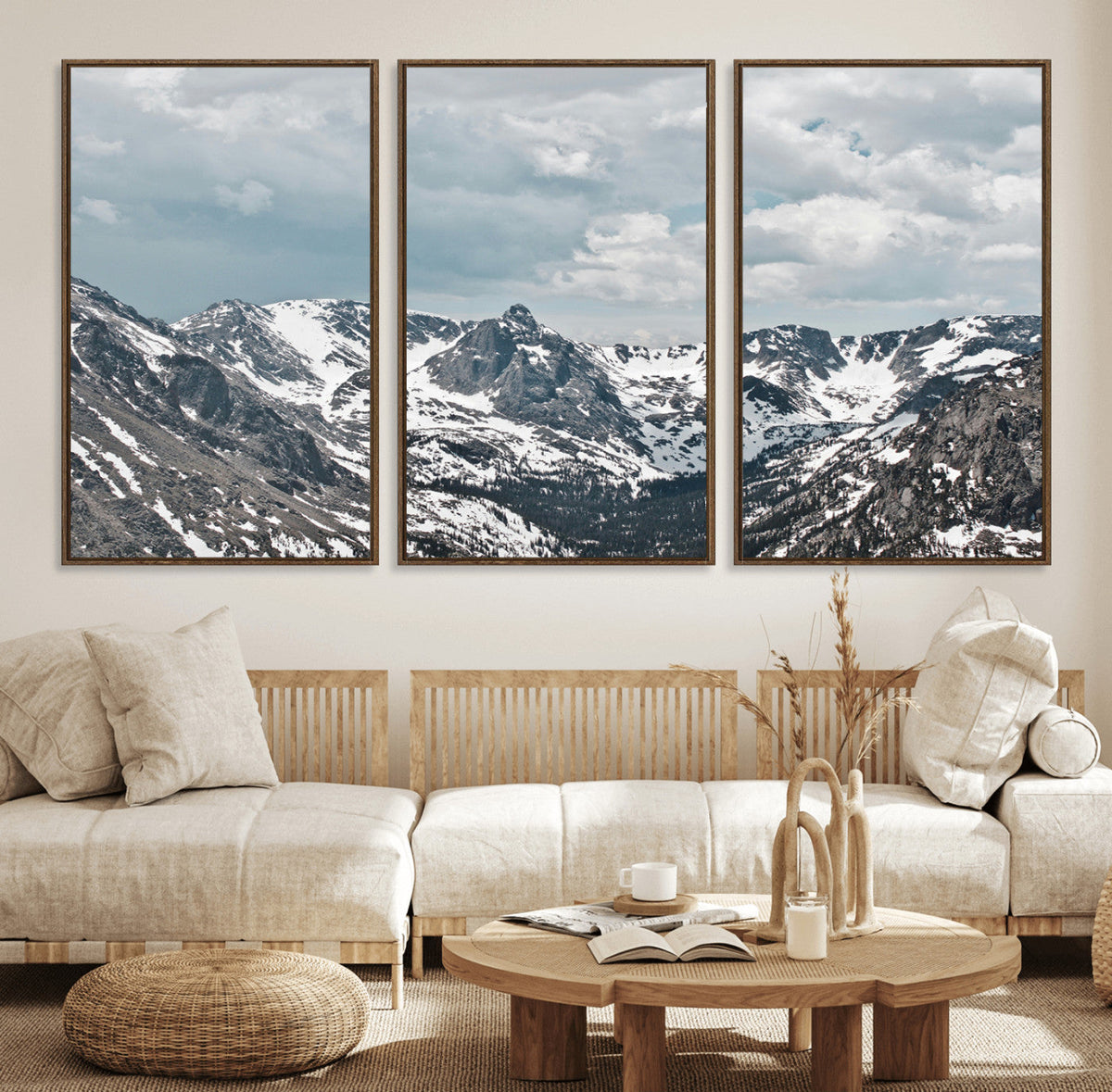 Snowy Peaks Wall Art Canvas Print – Alpine Wilderness