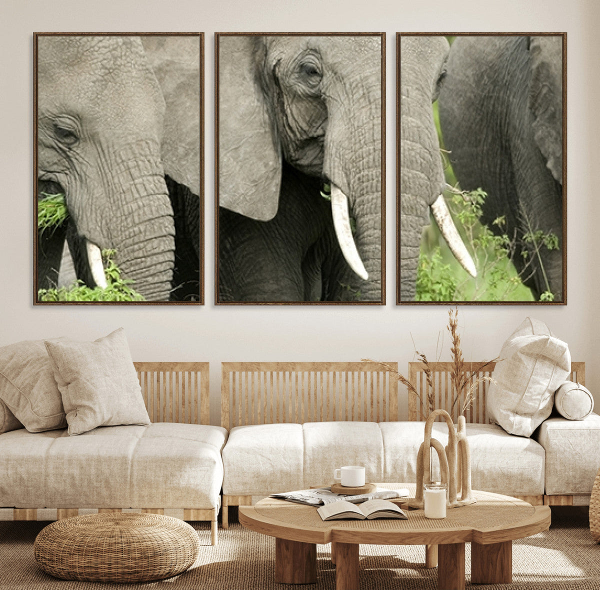 Wild Elephant Wall Art Canvas Print