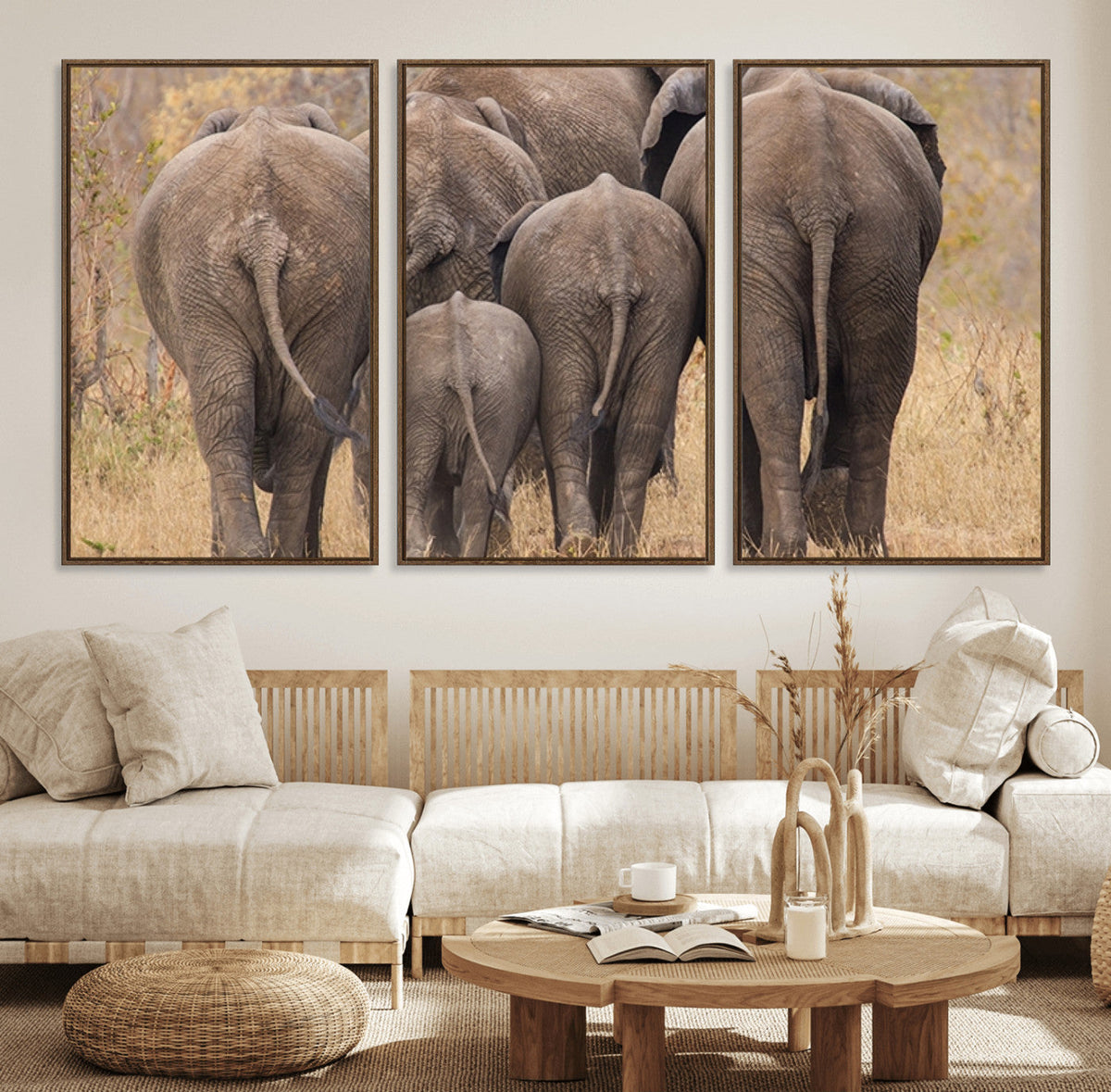 Wild Elephant Wall Art Canvas Print