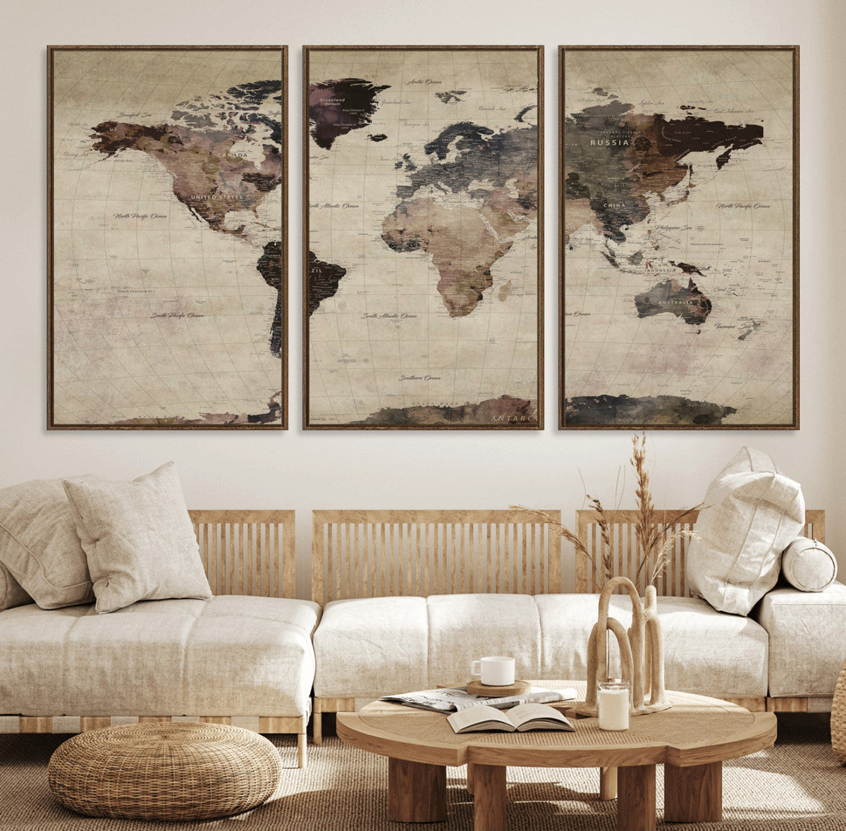 World Map Canvas Print – Detailed Map of the World Adventure