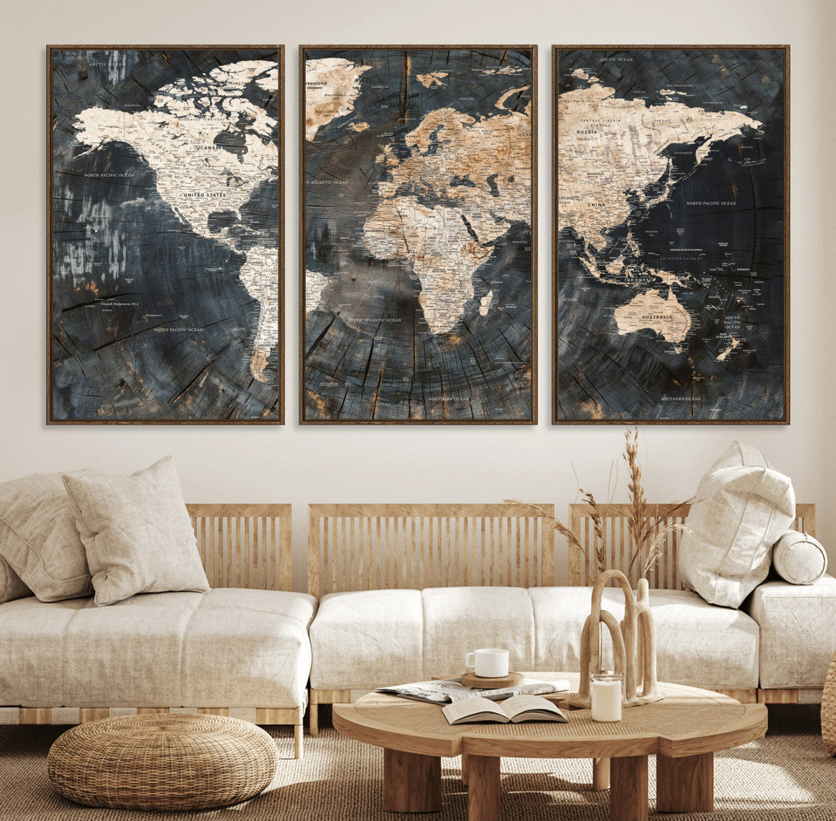 World Map Canvas Print – Detailed Map of the World Wall Art