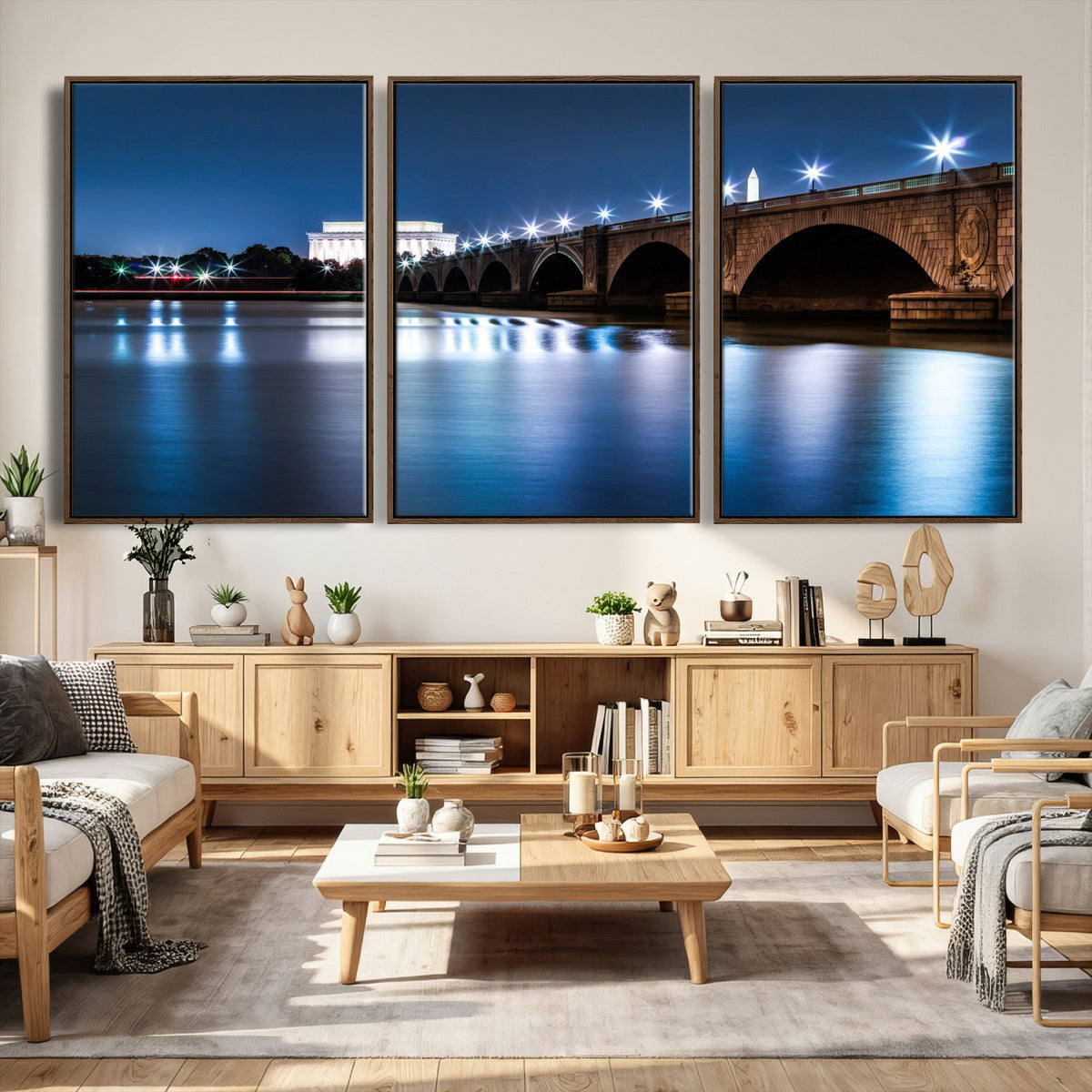 Washington DC Wall Art Canvas Print – Lincoln Memorial Night