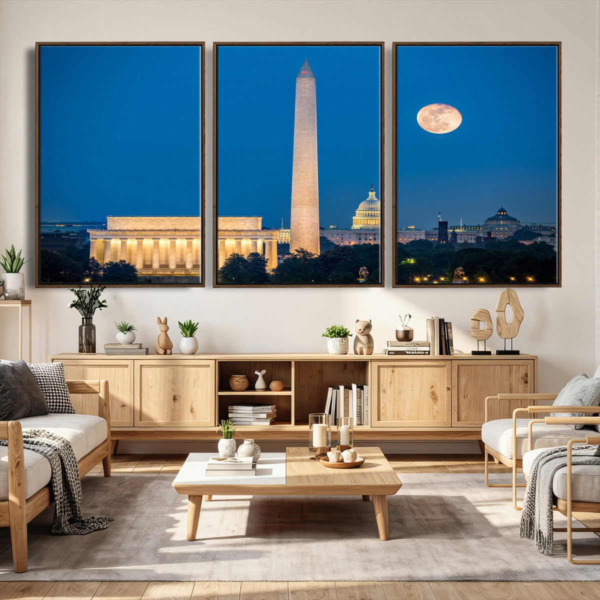 Washington DC Skyline Wall Art Canvas Print – Lincoln
