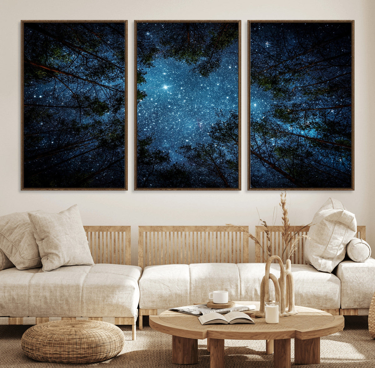 Forest and Stars Wall Art Canvas Print