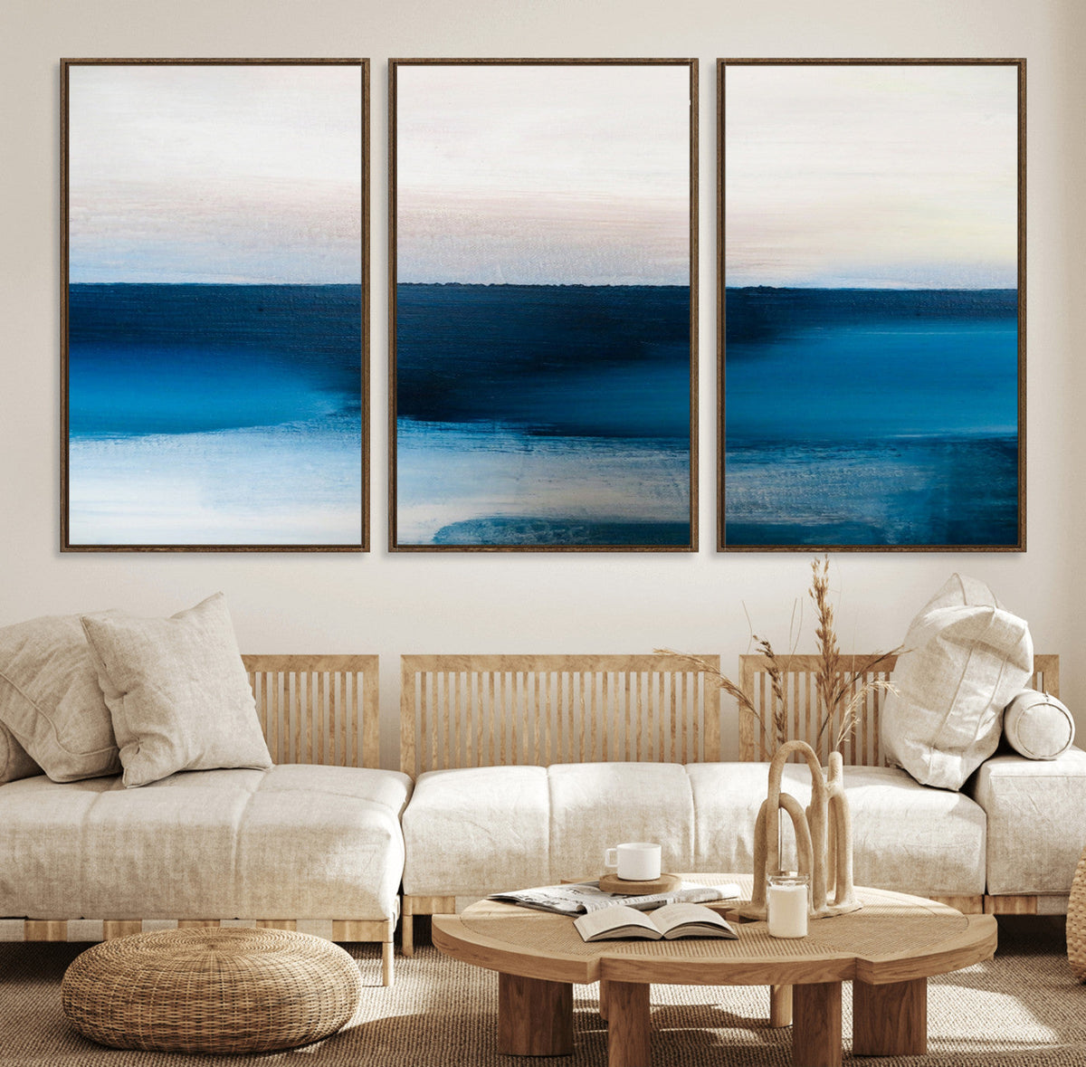 Dark Blue Abstract Wall Art Canvas Print