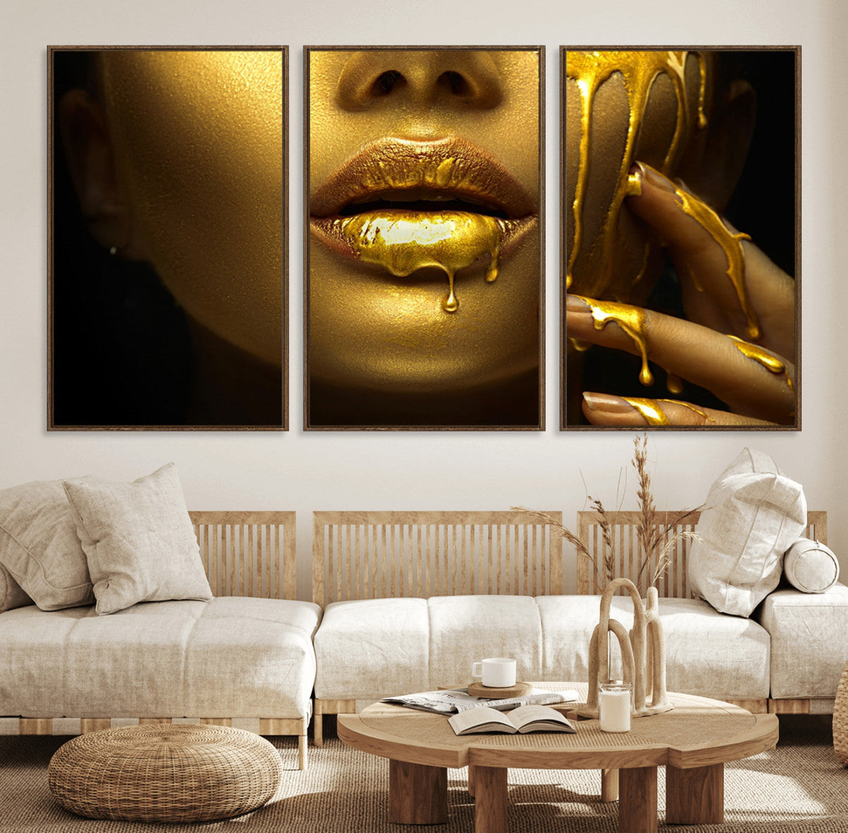 Gold and Women Wall Art Canvas Print